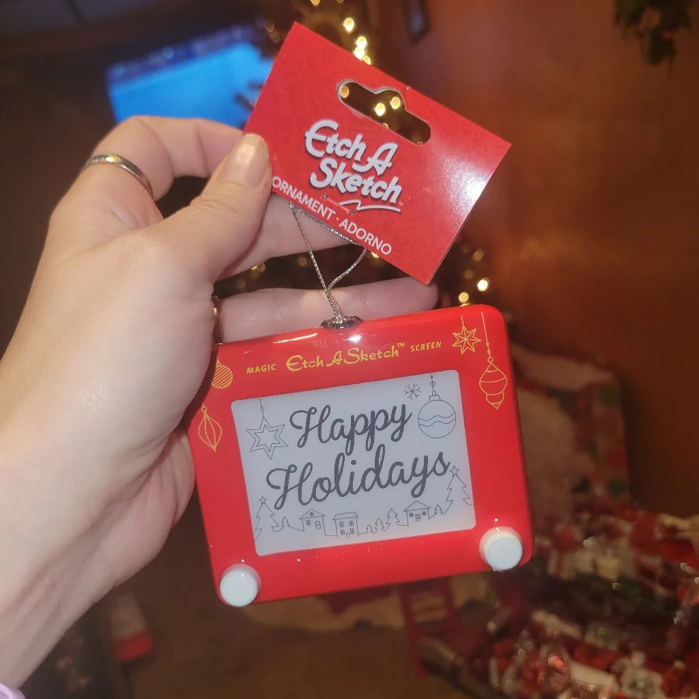 Etch A Sketch Festive Red Ornament